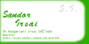 sandor irsai business card